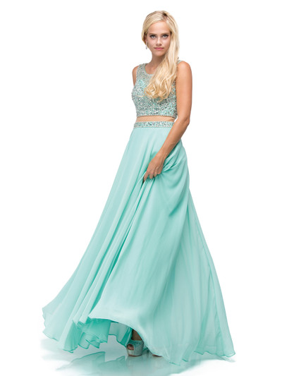 Dancing Queen 9789 Illusion Two-Piece Illusion Bodice Dress