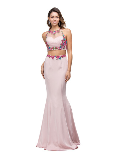Dancing Queen 9778 Floral Two-piece Sleeveless Long Dress