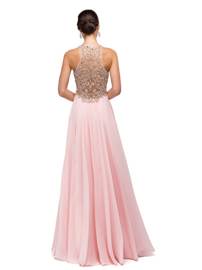 Dancing Queen 9776 Chiffon Halter Neck Sleeveless Long Dress