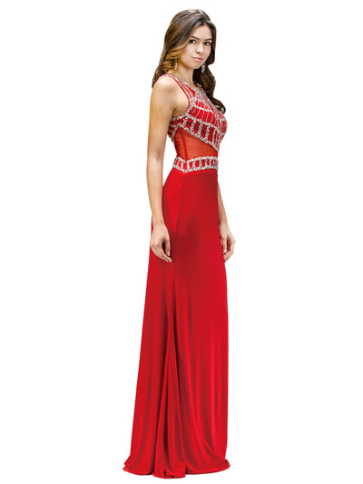Dancing Queen 9230 Illusion Scoop Neck Sleeveless Long Dress