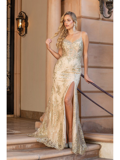 Dancing Queen 4354 Embellished Spaghetti Strap V-neck Dress