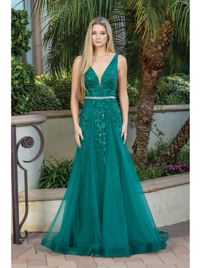 Dancing Queen 4311 Tulle V-neck Sleeveless A-line Long Dress