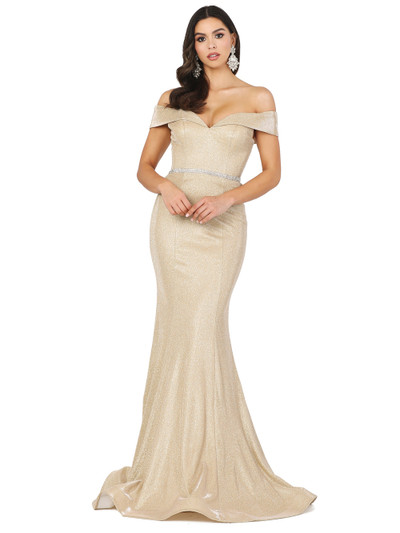Dancing Queen 2871 Off-shoulder Sleeves Fitted Long Dress