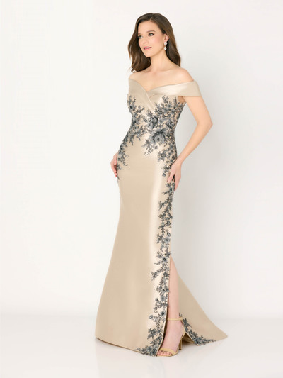 Cameron Blake by Mon Cheri CB777 Mikado Lace Applique Dress