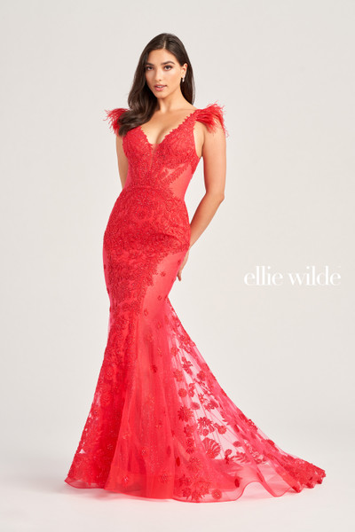 Ellie Wilde by Mon Cheri EW35009 Lace Applique Tulle Dress