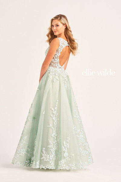 Ellie Wilde by Mon Cheri EW35106 Lace Applique Tulle Dress