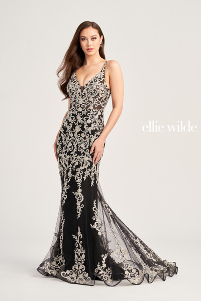 Ellie Wilde by Mon Cheri EW35071 Plunging V-neck Long Dress