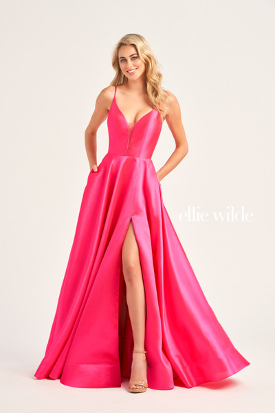 Ellie Wilde by Mon Cheri EW35232 Satin Sleeveless Long Dress