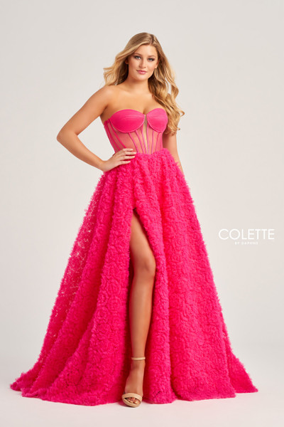 Colette by Daphne CL5114 Stretch Mesh Tulle Long Dress