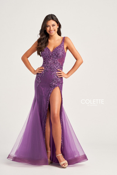 Colette by Daphne CL5122 Glitter Tulle Sequin Beads Dress