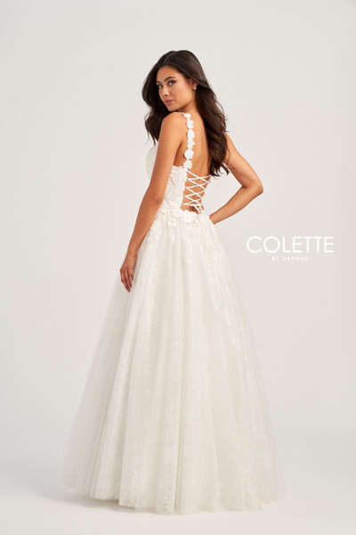 Colette by Daphne CL5157 Stone Accents Lace Straps Dress