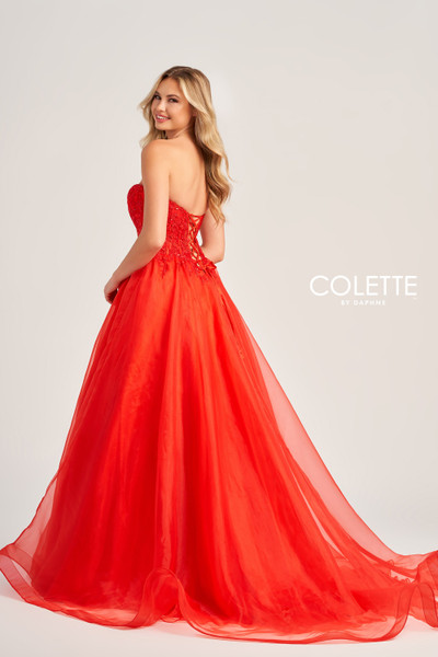 Colette by Daphne CL5265 Novelty Lace Organza Long Dress