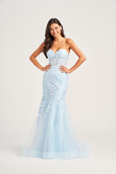 Colette by Daphne CL5274 Tulle Applique Sequin Long Dress