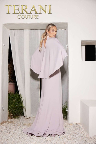 Terani Couture 241M2710 Crepe Back Satin Sleeveless Dress