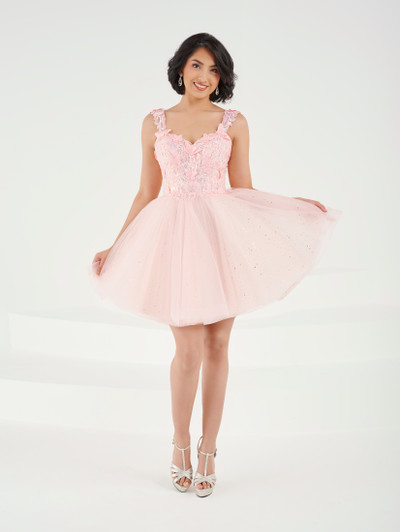 Damas 52452 Sparkle Tulle Sweetheart Neck Tank Sleeve Dress