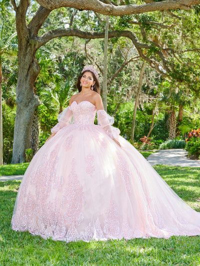 Quinceanera 26076 Lace Tulle Strapless Long Ball Gown