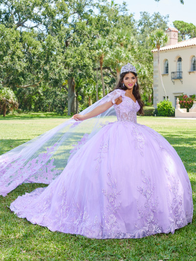 Quinceanera 26079 Lace Tulle Off Shoulder Sleeve Ball Gown
