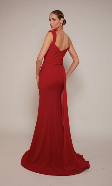 Alyce Paris 27650 Georgette One Shoulder Straight Long Dress