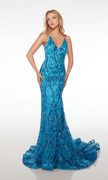Alyce Paris 61495 Sequins Sequined Paisley Pattern Dress Alyce Paris 61495 Sequins Sequined Paisley Pattern Dress