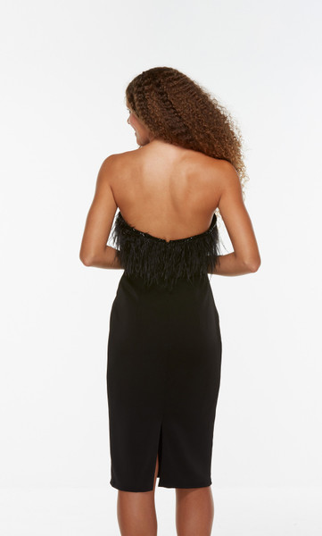 Alyce Paris 70028 Feathers Strapless Straight Short Dress