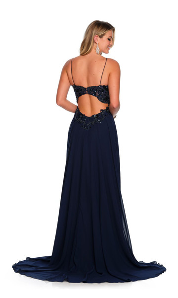 Dave and Johnny 11241 Low V-neck Sleeveless Formal Dress