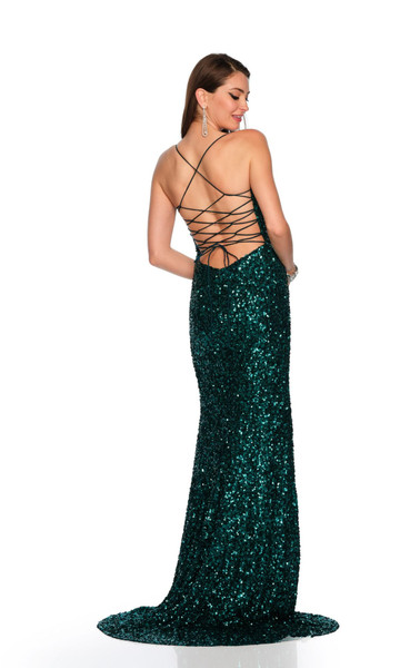 Dave and Johnny 11471 Sequin V-neck Sleeveless Fitted Dress
