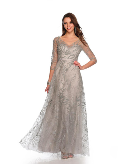 Dave and Johnny 11606 Sweetheart Sheer Sleeves Dress