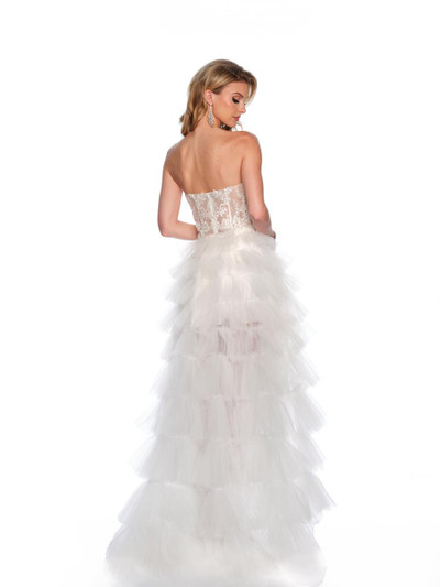 Dave and Johnny 11651 High Low Ruffle Lace Embroidered Dress