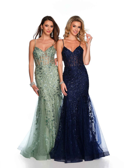 Dave and Johnny 11658 Sequin V-neckline Print Fitted Dress