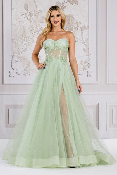 Amelia Couture 7042 Strapless Sweetheart Neckline Long Dress
