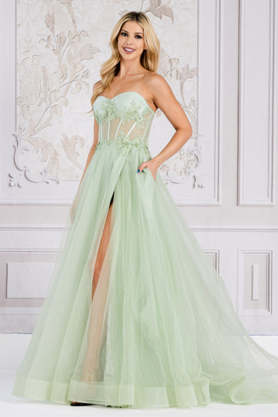 Amelia Couture 7042 Strapless Sweetheart Neckline Long Dress