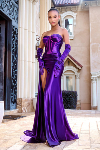Portia and Scarlett PS24402 Satin Strapless Fitted Dress Portia and Scarlett PS24402 Satin Strapless Fitted Dress
