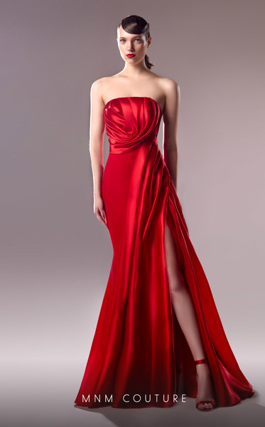 MNM Couture G1610 Strapless Straight Neckline Dress