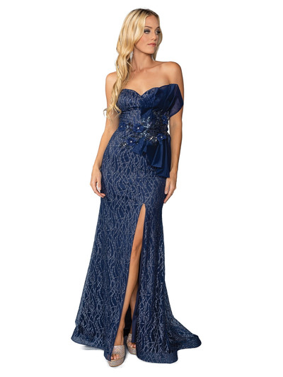 Dancing Queen 4394 Off-Shoulder Lace Jewel Accents Long Gown