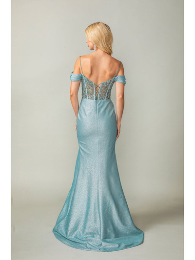 Dancing Queen 4367 Embellished Off-Shoulder Sleeves Gown