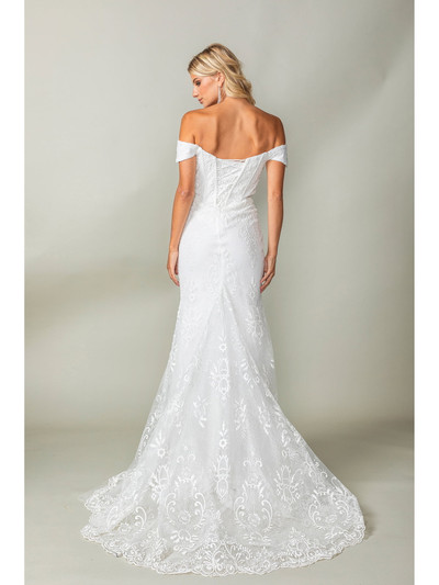 Dancing Queen 0273 Elegant Lace Off-Shoulder Bridal Gown