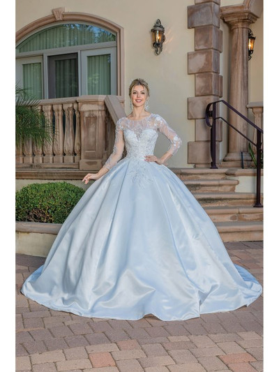 Dancing Queen 0242 Embroidered Satin Wedding Ball Gown