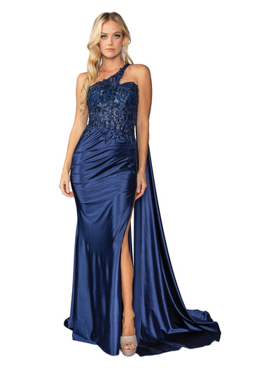 Dancing Queen 4441 Satin Embroidered Lace Applique Long Gown