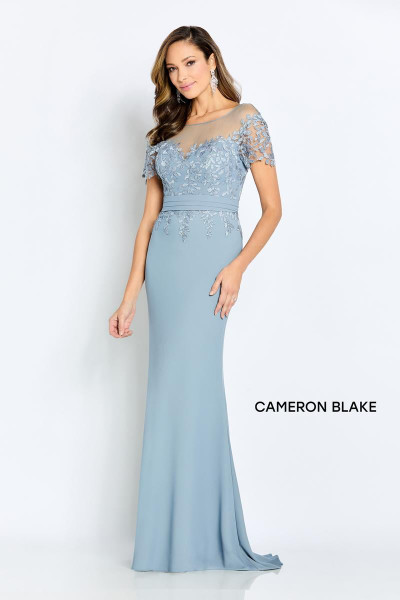 Cameron Blake by Mon Cheri CB111 Illusion Lace Crepe Dress