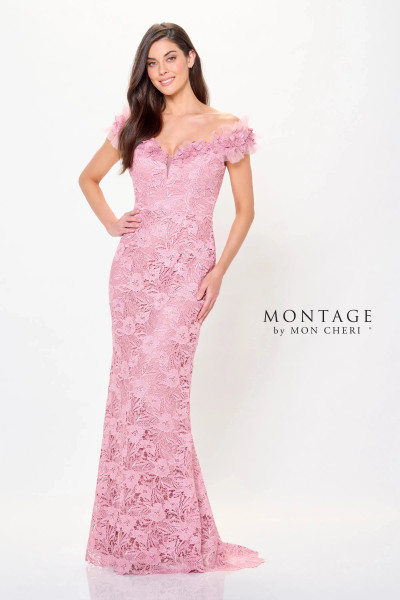 Montage by Mon Cheri 219975 Tulle Off Shoulder V-Neck Dress