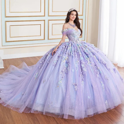 Princesa by Ariana Vara PR30175 Glitter Tulle Long Ball Gown