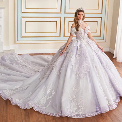 Princesa by Ariana Vara PR70101 Tulle Off-Shoulder Ball Gown