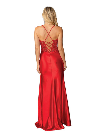 Dancing Queen 4439 Beaded Spaghetti Strap Sleeveless Gown