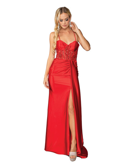 Dancing Queen 4439 Beaded Spaghetti Strap Sleeveless Gown
