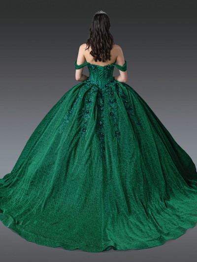 Dancing Queen 1899 Embellished Off-Shoulder Sleeve Long Gown