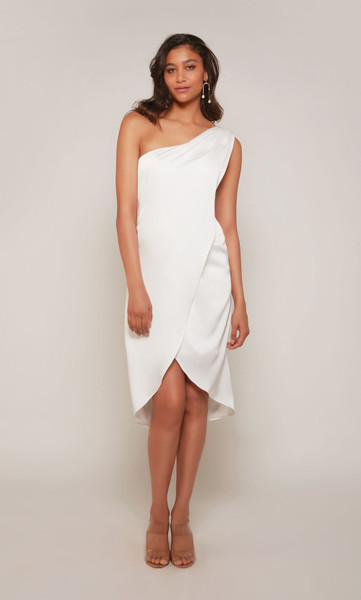 Alyce Paris 70038 Satin Faille One Shoulder Straight Dress