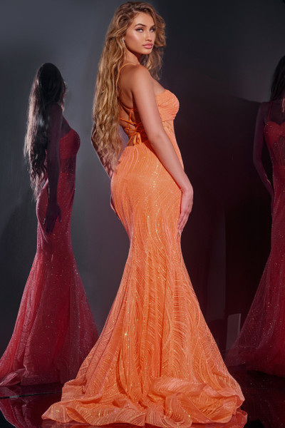Jovani 44208 Spaghetti Strap V-neckline Long Dress