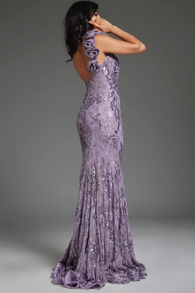Jovani 37634 One Shoulder V-neck Long Dress