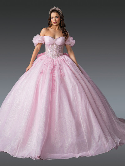 Dancing Queen 1985 Ruffled Sleeves Off-Shoulder Ballgown
