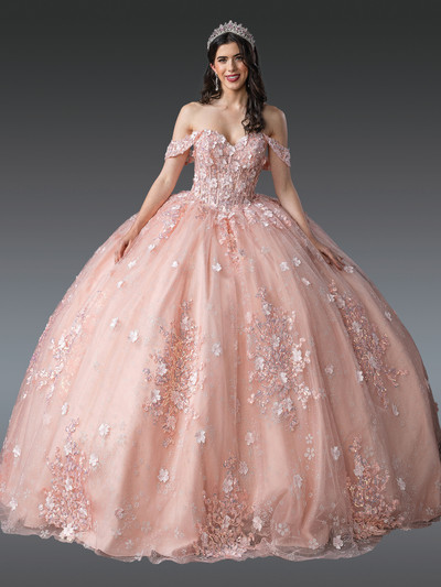 Dancing Queen 1971 3D Floral Appliques Off-Shoulder Dress